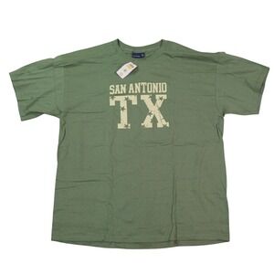 VTG MV Sport San Antonio TX Shirt Men XL Green Graphic College Tee Short Sleeve